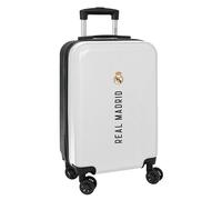 Real Madrid 1st Team 24/25 - Cabin Trolley 20 Inches, Suitcase with Wheels, Security Lock, Lightweight Suitcase, 34.5 x 20 x 55 cm, White/Grey, White/Grey, Estándar, Casual
