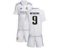Real Madrid 2022 - 2023 Home Mini Kit - Benzema 9 in White | Size: 2-3 Years Real Madrid White 2-3 Years