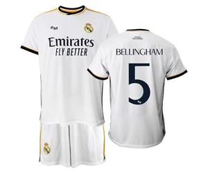 Real Madrid 2023-2024 Bellingham 5 Official Replica Official Licensed Children's Jersey and Trousers Set, white, 6 Years