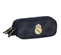 Real Madrid 2nd Team 23/24 - Triple Zip Pencil Case, Children's Pencil Case, Ideal for Children from 5 to 14 Years, Comfortable and Versatile, Quality and Resistance, 21 x 7 x 8.5 cm, Navy Blue, navy,