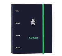 Real Madrid 2nd Team 25/26 - Folder 4 Rings of 35 cm with 100 A4 Sheets, Ideal for Children of Different Ages, Comfortable and Versatile, Quality and Resistance, 27 x 3.5 x 32 cm