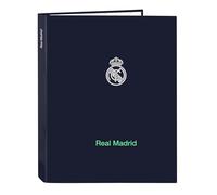 Real Madrid 2nd Team 25/26 - Folder with 4 Rings, Ideal for Children of Different Ages, Comfortable and Versatile, Quality and Resistance, 26.5 x 33 cm