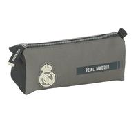 Real Madrid 3rd Team 24/25 - Pencil Case with Zip and Compartment, Children's Pencil Case, Ideal for School Age Children, Comfortable and Versatile, Quality and Resistance, 21 x 7 x 8 cm, Grey, M,