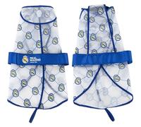 Real Madrid Adjustable Dog Raincoat - Waterproof Coat for Pets with Hood, Water Resistant, and Comfortable Fit, Official Football Product
