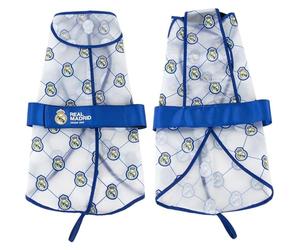 Real Madrid Adjustable Dog Raincoat - Waterproof Coat for Pets with Hood, Water Resistant, and Comfortable Fit, Official Football Product