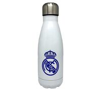 Real Madrid CyP Brands Steel Water Bottle, Water Bottle, Water Bottle, Airtight Closure, 550 ml, White, Official Product