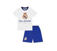 Real Madrid Boys CF Short Football Pyjama Set PJs for Kids (8-9 Years) White