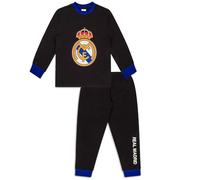 Real Madrid Boys Pyjamas, Football Sleepwear Set, Kids Cotton Nightwear Ages 5 to 13 Years Old (11-12 Years) Black