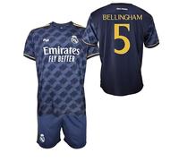 Real Madrid Boys T-shirt and Pants Set - BELLINGHAM 5 - Away Kit of the Season 2023-2024 - Official Licensed Replica - Kids, blue, 10 Years