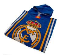Real Madrid Cf Childrens/kids Crest Hooded Towel White/blue/gold (One Size)