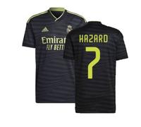 Real Madrid CF Men's 2022-2023 Real Madrid Third Shirt HAZARD 7 in Black | Size: XL Real Madrid CF Black XL