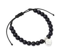 Real Madrid CF Men's Beaded Bracelet in Black Real Madrid CF Black One Size