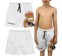 Real Madrid Children's short shorts, white swimming trunks for boy, footbal