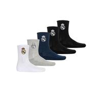 Real Madrid Children's Socks 5-Pack - Officially Licensed Product | Cotton-Blend Tennis Socks | Fan Gift for Children with Embroidered Logo