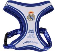 Real Madrid Dog Harness Medium Official Crest Design Secure Fit - Real Madrid Dog Harness Strong and Comfortable Accessory for Medium Dogs Total Control