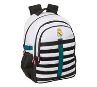 Real Madrid EQUIPACIÓN 26/27 - Double Cross Backpack, for Daily Use, Ideal for Children of Different Ages, Comfortable and Versatile, Quality and Resistance, 34 x 15 x 46 cm