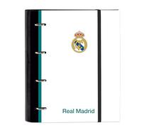 Real Madrid EQUIPACIÓN 26/27 - Folder 4 Rings of 35 cm with 100 A4 Sheets, Ideal for Children of Different Ages, Comfortable and Versatile, Quality and Resistance, 27 x 3.5 x 32 cm