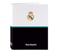 Real Madrid EQUIPACIÓN 26/27 - Folder with 4 Rings, Ideal for Children of Different Ages, Comfortable and Versatile, Quality and Resistance, 26.5 x 33 cm