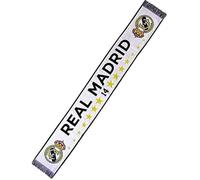 Real Madrid Estandar 14 Champions Knitted Scarf 140 x 20 cm White, White, Estandar