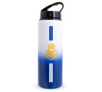 Hy-Pro Officially Licensed Real Madrid CF Aluminium Water Bottle - 750ml, Fade Design, Matt, Integrated Folding Straw, Leakproof, Lightweight, Great Football Gift Idea