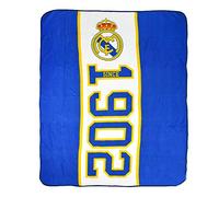 Real Madrid FC Established Fleece Blanket (One Size) (Blue)