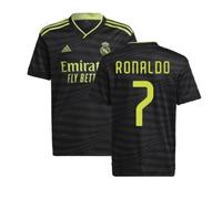 Real Madrid Junior 2022 - 2023 Third Shirt - Ronaldo 7 in Black | Size: 15-16 Years Real Madrid Black 15-16 Years
