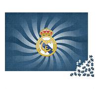 Real Madrid Logo 1000 Piece Jigsaw Puzzles for Adults Football Family Fun Jigsaws Puzzles 1000 Pieces for Adults Premium Wooden Gifts 1000pcs (75x50cm)