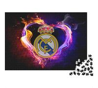 Real Madrid Logo Jigsaw Puzzles for Adults 1000 Piece Football Jigsaw Puzzle Challenging Game Holiday Premium Wooden Gifts 1000pcs (75x50cm)
