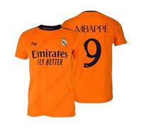 Real Madrid - MBAPPE, Adult, Replica Away Shirt 24/25 Season with Official Licence, orange, L
