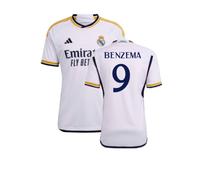 Real Madrid CF Men's 2023-2024 Real Madrid Home Shirt Benzema 9 in White | Size: 3XL Real Madrid CF White 3XL