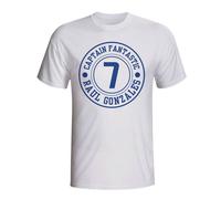 Real Madrid Men's Raul Captain Fantastic T-shirt in White | Size: Small Real Madrid White S