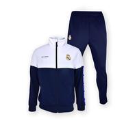 Real Madrid Men's Tracksuit - Size S to XXL - Season 2024/2025 - Football Tracksuit - Official Suit, White, L