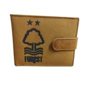 Real Madrid Nottingham Forest RFID tan Leather Wallet in Grey Velvet Presentation Bag