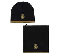 REAL MADRID Official Collection Neck Warmer + Hat Gift Set, Black, One Size