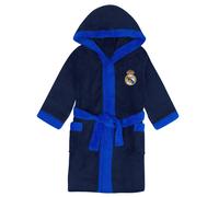 Real Madrid Official Gift Mens Fleece Dressing Gown Robe Navy Blue Large