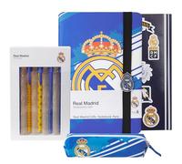 Real Madrid Pencil Case Notebook Stickers and Pens Stationery Set for School Supplies Office Accessories Football Gifts for Women Men Teens Boys