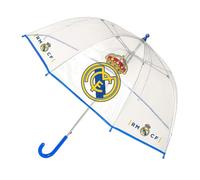 Real Madrid Poe Bubble Manual Umbrella - Transparent Bubble Type Children's Umbrella with Official Real Madrid Design, Manual Safety Opening