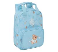 Real Madrid Preschool Blue - Children's Backpack, Adaptable with Handles, Recyclable Fabric, Ideal for Children of Different Ages, Comfortable and Versatile, Quality and Resistance, 20 x 8 x 28 cm