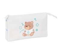 Real Madrid Preschool White - Triple Pencil Case, Ideal for School Ages, Comfortable and Versatile, Quality and Resistance, 22 x 3 x 12 cm