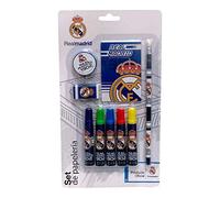 Real Madrid Stationery Set 9 Pieces Table Accessories Office Accessories, Multicoloured (Multicoloured)