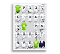 Real Madrid Team Squad 2023-2024 Signed Poster Print Framed Picture Photo Autograph Gift Jude Bellingham Vinicius Jr. (A3 poster only)