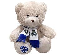 Real Madrid Teddy Bear with Scarf, Official Real Madrid Product, Dimension 20 cm, Brown (CyP Brands)