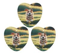 Real Maji Dog Running Car Air Freshener, 3 Pcs Love form Hanging Air Freshener Cards, Long Lasting Fragrance Scented Cards for Car, Home, Office Black-style