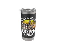 Real Man Drive Stick - Construction Workers and Excavator Stainless Steel Insulated Tumbler