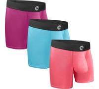 Real Men 7in Modal Boxer Briefs A Pouch 4xl 3pk Red/Ppl/SkyBlu, A Pouch 3 Pack 7 Inch - Red Purple Skyblue, 4XL
