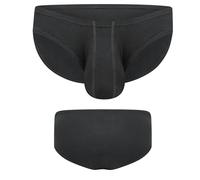 Real Men Ares-Accent Low-Rise Pouch Bikini Brief - 1, 3, 6 Pack with Size ABCD Pouch XS - 5XL, 1 Pack- Modal Black, S