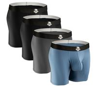 Real Men Athletic Underwear with Support Pouch - 1, 3 or 4 Pack 6, 7 and 9in Nylon Briefs - ABCD Pouch - XS-5XL, 4pk 7in Black/Blue/Gray, S