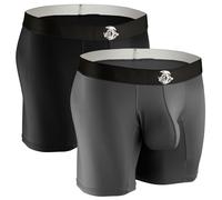 Real Men Athletic Underwear with Support Pouch - 1, 3 or 4 Pack 6, 7 and 9in Nylon Briefs - ABCD Pouch - XS-5XL, 2pk 7in Black/Gray, XL