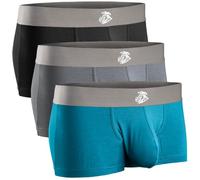 Real Men Bulge Enhancing Pouch Underwear for Men - 1, 3 and 6 Pack Set - Modal Boxer Briefs ABCD Pouch, 3pk 3in Black/Blue/Gray, XS