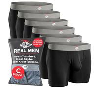 Real Men Bulge Enhancing Pouch Underwear for Men - 1, 3 and 6 Pack Set - Modal Boxer Briefs ABCD Pouch, 6pk 7in Black, L